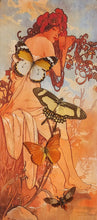 Load image into Gallery viewer, Alfons Mucha Art Print with Butterflies