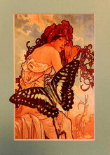 Load image into Gallery viewer, Alfons Mucha Art Print with Butterflies