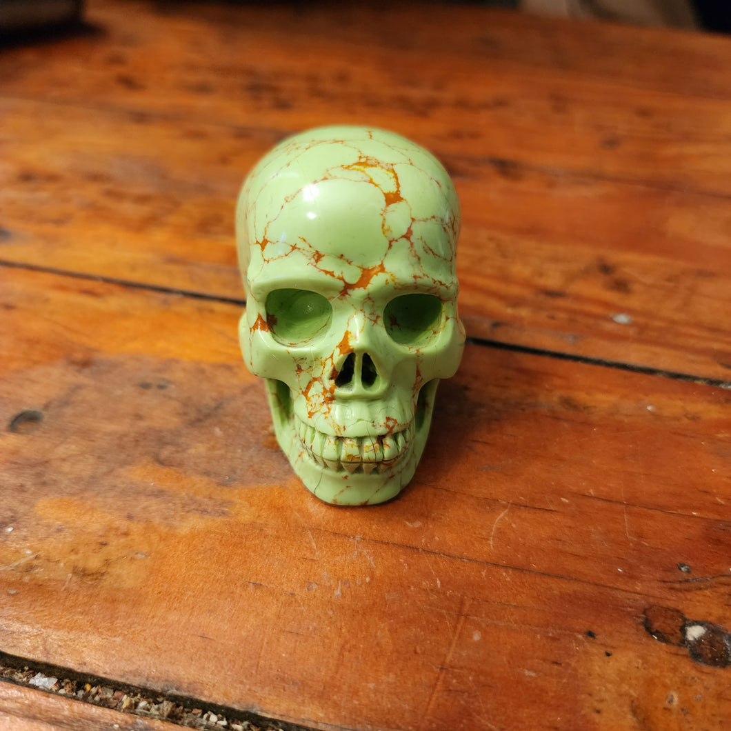 Green Howlite Skull