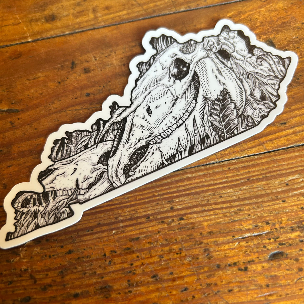 Kentucky Skull Sticker