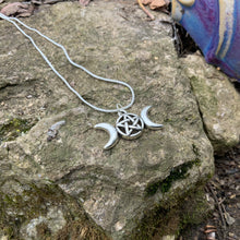 Load image into Gallery viewer, Triple Moon Goddess Necklace
